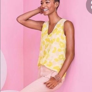 Cabi front porch top pink and yellow, size small never worn